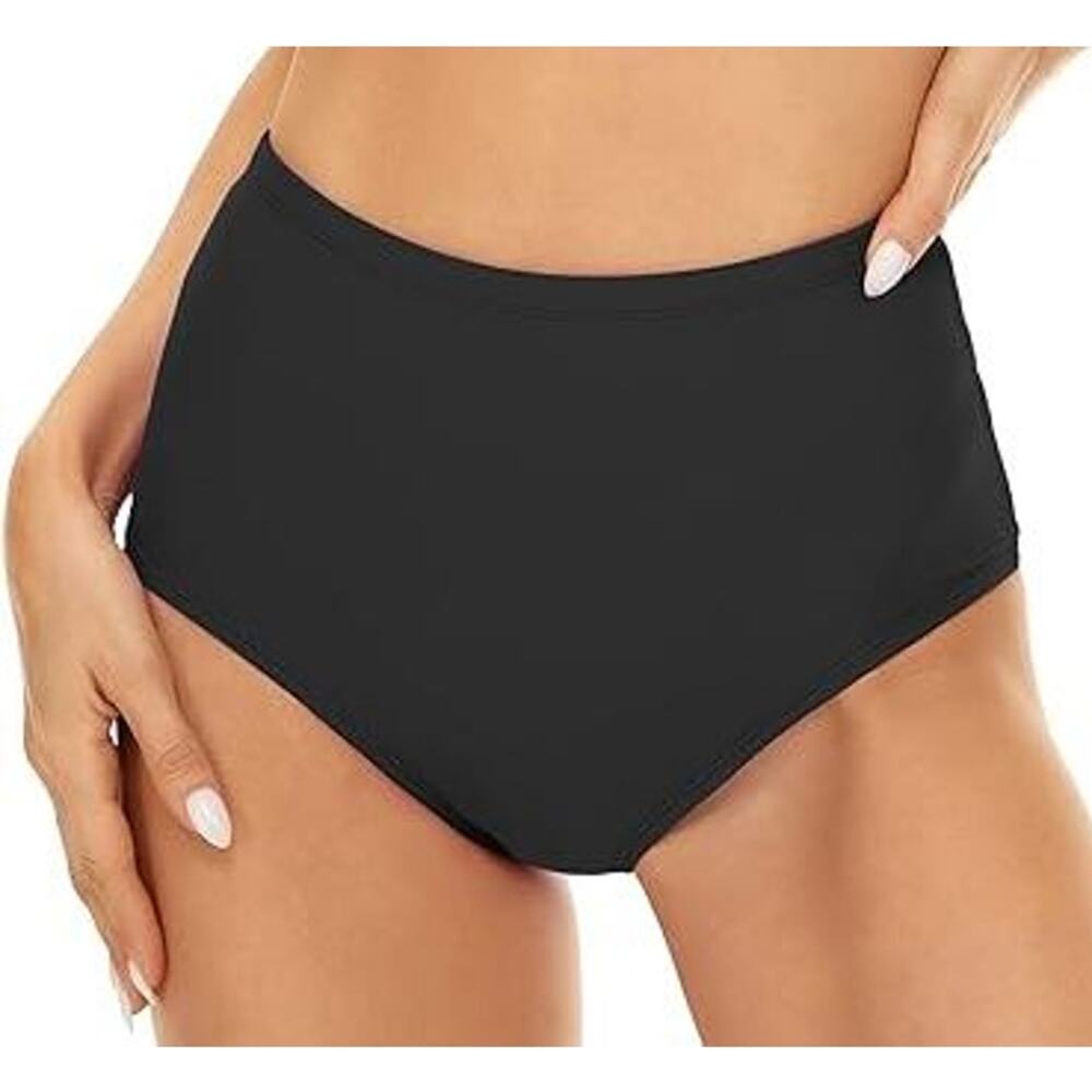 AFRM Women's Tummy Control High Waist Mesh Bikini Bottoms Black Size XS